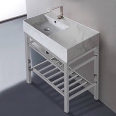 Modern Console Sink Vanity, Marble Style Sink, 32 inch